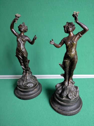 Antique spelter statue figures - antique,