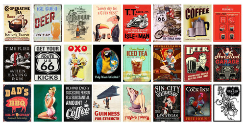 Drink metal signs plaques - drink,