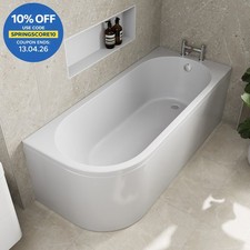 J Shaped Shower Bath Right