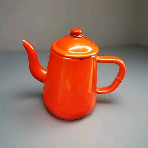 Vintage red enamel tea - vintage,