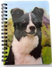 Border Collie in amazing 3D on the cover of a pocket notebook NB003