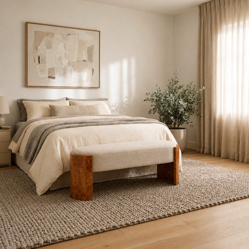 Bently linen bench - bently, burl