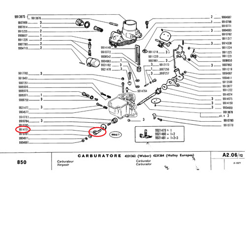 Original carburetor lever fiat - lever,