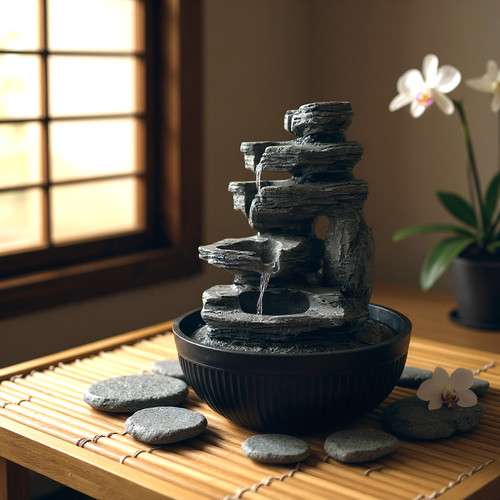 Rock water fountain feature - rock,