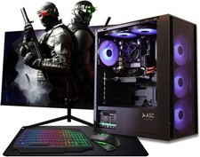 Gaming PC Bundle: Ryzen 5 4500,GTX 3050 6GB , 16GB RAM, 1TB+256GB SSD BLACK 6F