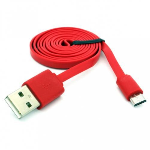 Red flat 6ft long usb - flat,