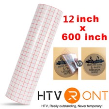 12"x50FT Vinyl Transfer Paper Application Tape Roll Red Grid for Adhesive Vinyl