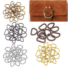 10/20pcs Metal D Rings Non Welded Fasteners Buckle for Handbags Purses Backpacks