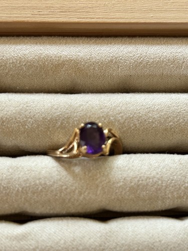 Gold vintage amethyst - 14, kt.