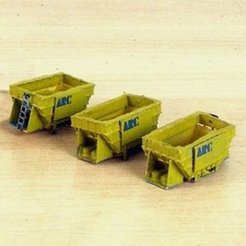 N Gauge / N Scale Three Industrial Skips or Hoppers for Model Railway Layout