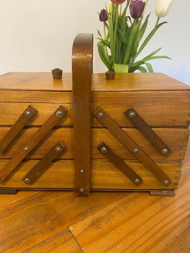 Vintage wooden accordion - vintage,