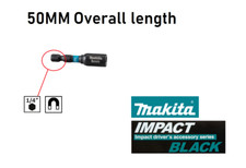 Makita 6mm Magnetic Nut Runner Bolt Setter Driver 50mm Impact Black 1/4" Shank
