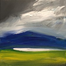 Original Painting Contemporary Abstract Bogland Dark Sky, Gallagher Collectible