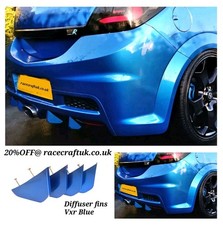 Vauxhall Astra VXR BLUE diffuser fins/race fins/diffuser/VXR bumper fins/GLOSS 