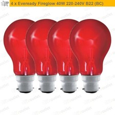 4 x Red Bulb Fireglow  Flame