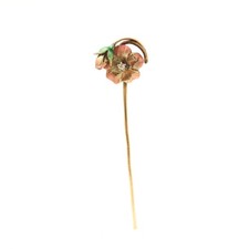 14k Art Nouveau Enamel Flower