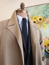 JC PENNY TOWNCRAFT Vintage Men’s 46 Regular Tweed Polyblend Overcoat 46R