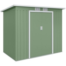Outsunny 7 x 4ft Metal Garden Storage Shed w/ Double Door & Ventilation Green