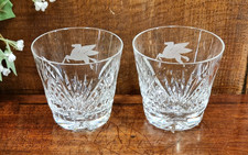 STUNNING TUTBURY "RICHMOND" Crystal  SET 2  WHISKY TUMBLERS/GLASSES Eng. PEGASUS