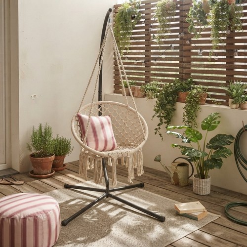 Macrame egg chair swing - macrame, with