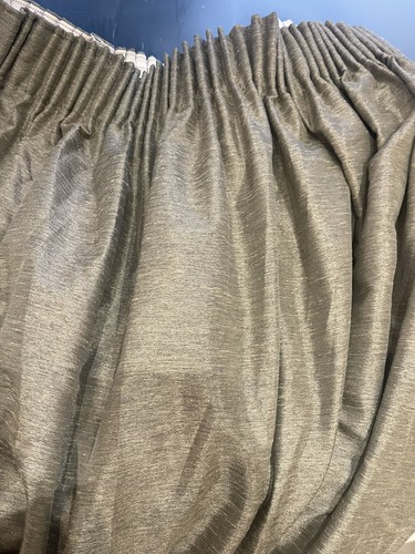 Grey faux silk lined curtains - grey,