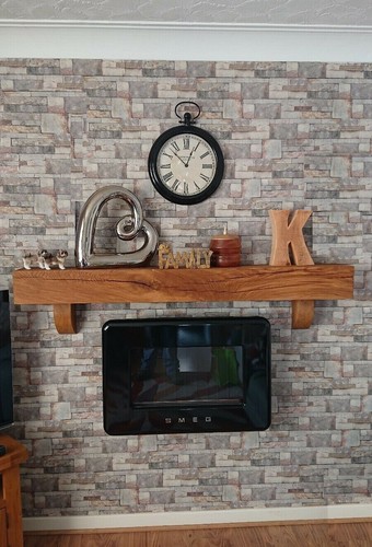 Solid oak mantel - solid,