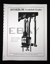 Winona Van Norman INTHEBLOK Crankshaft Grinder Manual and Parts List