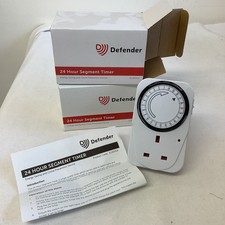 2x Defender 24 Hour Segment Timer Energy Saving Crime Prevention Device (New)