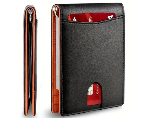 Genuine leather slim - leather, wallet