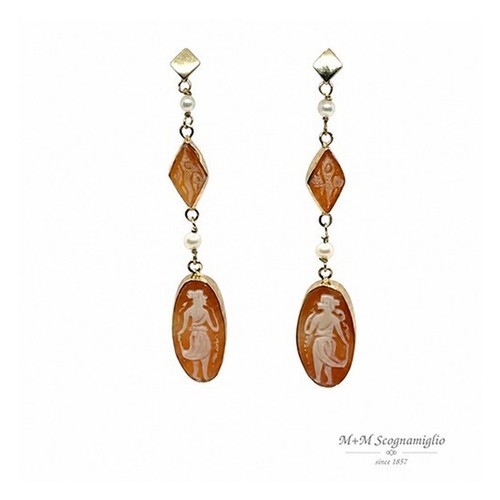 14kt gold cameo corniola pearl - 14kt,
