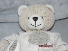 Doudou et Compagnie teddy bear soft toy comforter pillow beige doudou