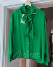 Zara Light Bow Blouse Green