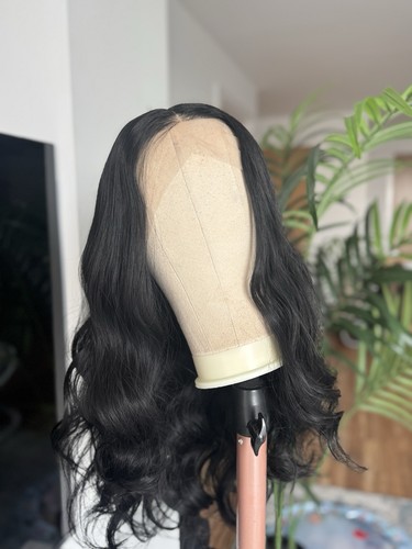 Black synthetic hair - black,