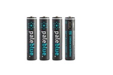 Paleblue AAA Lithium-Ion USB-C Rechargeable Batteries 600mAh 1.5V - 4 Pack