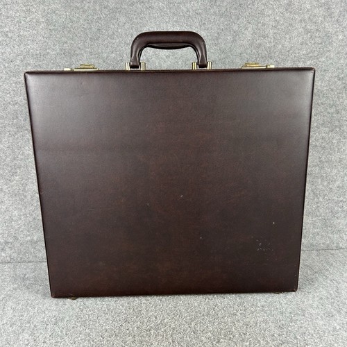 Vintage faux leather attache - leather,