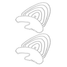  1 Pair Ankle Bracelets For Women: Layered Rhinestone Anklets - Fashion Metal