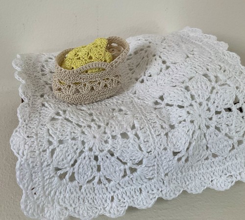 Tiny crochet moses basket - crochet, as