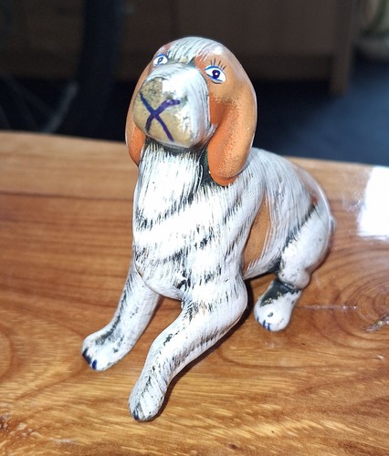 Vintage ceramic spaniel dog - vintage,