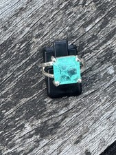 Brazilian Turmaline Paraiba silver ring 925