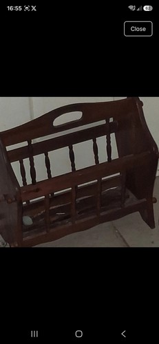 Vintage wooden magazine rack - magazine,