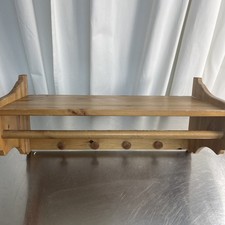 Vintage Pine Shelf And 4 Coat
