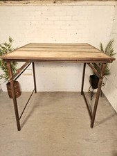 Large Vintage Rustic Indian Folding Poseur Pub Bar Wedding Events Trestle Table