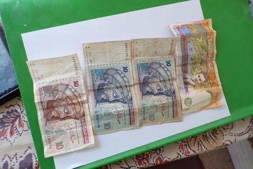 Vintage tunisian bank notes - vintage,