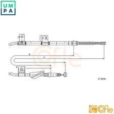 CABLE PULL PARKING BRAKE 92.17.4034 FOR ROVER HONDA ACCORD/Mk/VI/Aerodeck/IV 600