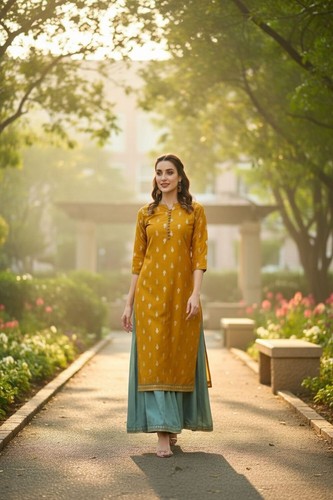 Women mustard yellow silk - mustard,