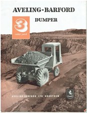 AVELING BARFORD 3.0 cu yd DUMPER ORIGINAL 1957 FACTORY UK SALES BROCHURE