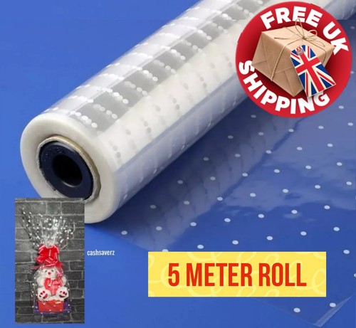 White dots clear cellophane - white,