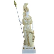 Statue Ancient Greek Goddess Athena Alabaster 10" - 24cm Cast Marble Mythology