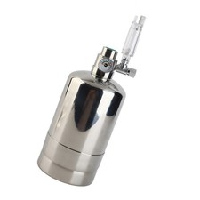 (1LSilver)Aquarium CO2 Generator System Kit CO2 Stainless Steel Cylinder CEL