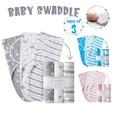 Pack of 3 Newborn Baby Swaddle